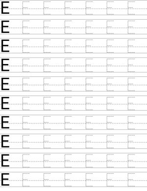 Writing uppercase letter E