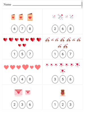 Circle the number - Valentine day edition