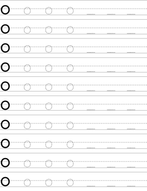 Handwriting worksheet lowercase o