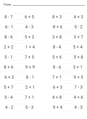 Calculate and compare: numbers within 20. 