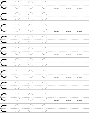 Handwriting worksheet uppercase letter C