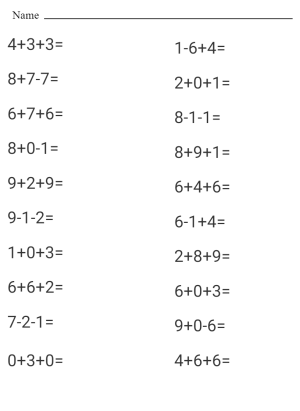 Mixed addition and subtraction (3 digits) worksheets