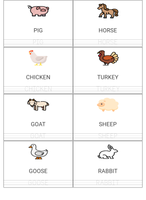 Read and Write Farm Animals