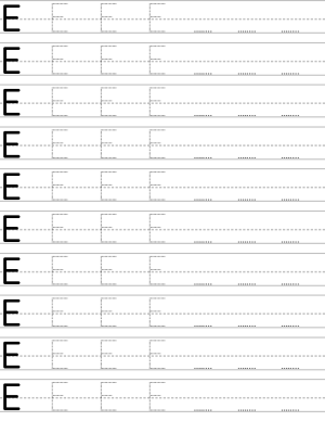 Handwriting worksheet uppercase letter E