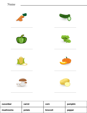 Match the words with the pictures - vegetables