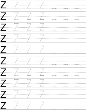 Handwriting worksheet uppercase letter Z