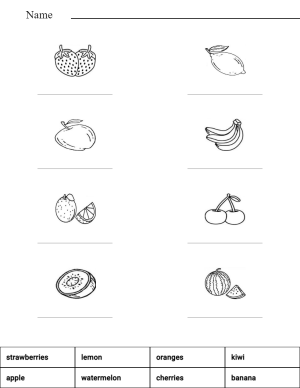 Match the words with the pictures - fruits