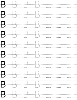 Handwriting worksheet uppercase letter B