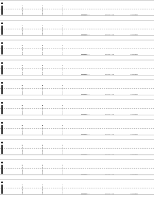 Handwriting worksheet lowercase i