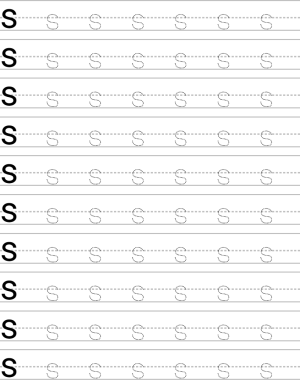 Writing lowercase letter s