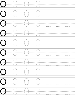 Handwriting worksheet uppercase letter O