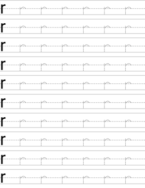 Writing lowercase letter r