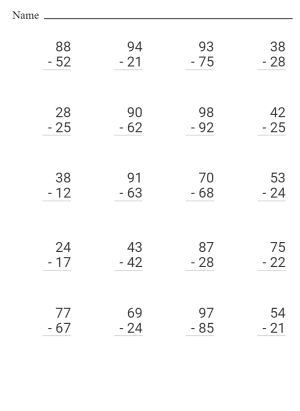 Double-Digit Subtraction for Kids