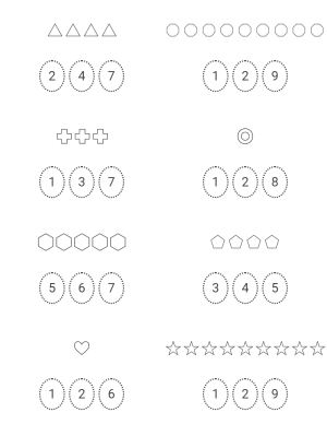 Circle the number of shapes