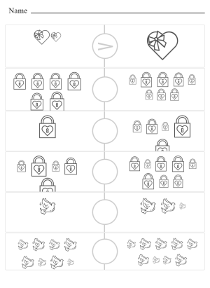 Count and compare - Valentine's Day edition