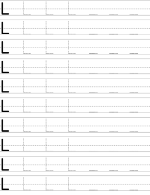 Handwriting worksheet uppercase letter L