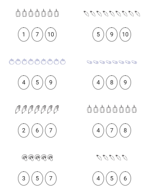 Circle the number of vegetables