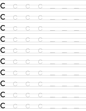 Handwriting worksheet lowercase c