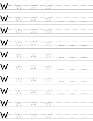 Handwriting worksheet lowercase w