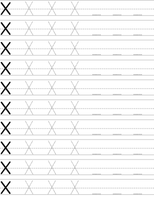 Handwriting worksheet uppercase letter X