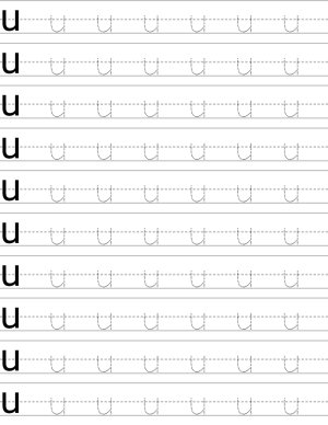 Writing lowercase letter u