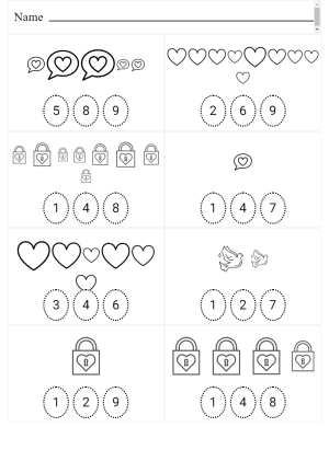 Circle the number - Valentine day edition