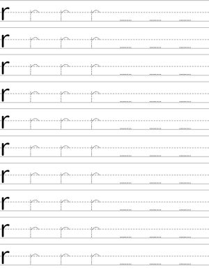 Handwriting worksheet lowercase r