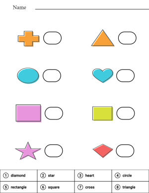 Read and match name of shapes