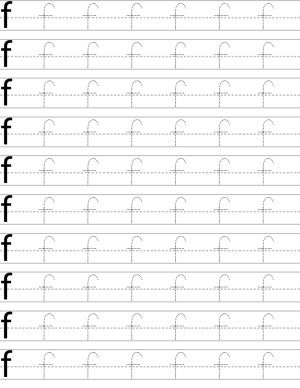 Writing lowercase letter f