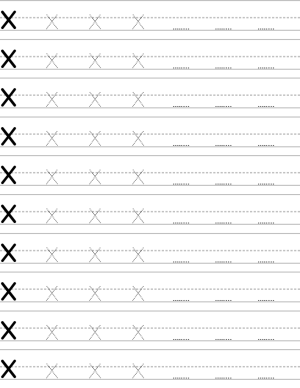 Handwriting worksheet lowercase x