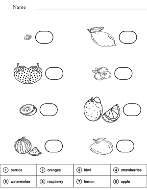 Read and match name of fruits