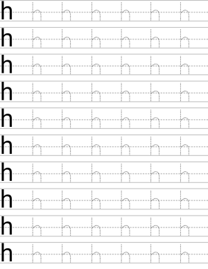 Writing lowercase letter h