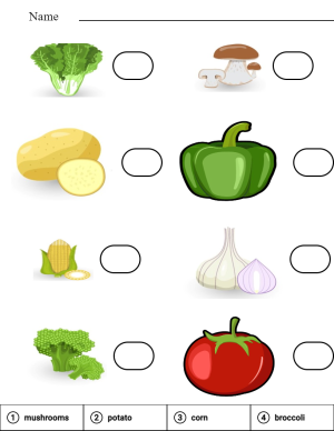 Read and match name of vegetables 