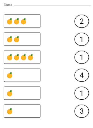 Add and Match - oranges with numbers