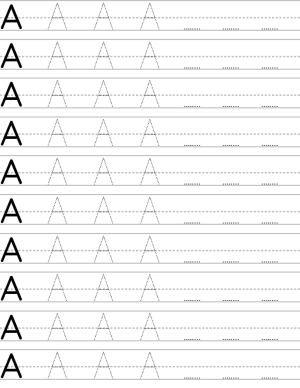 Handwriting worksheet uppercase letter A