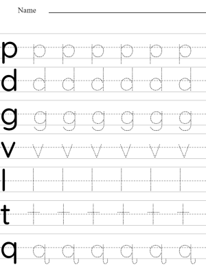 Writing lowercase letters a to z