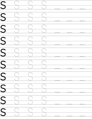 Handwriting worksheet uppercase letter S